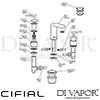 Cifial  3 Hole Deck Basin Mixer Lever Tap Dimension